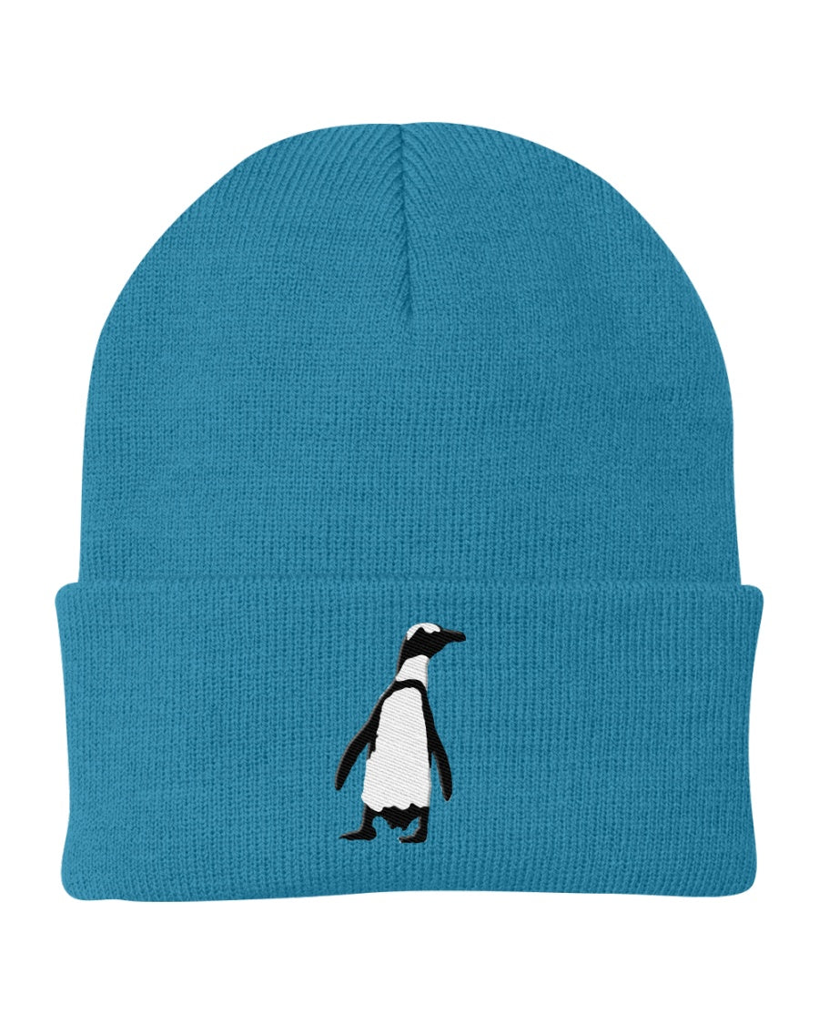 Dancing Penguin Embroidery, Moss Apparel, Beanie